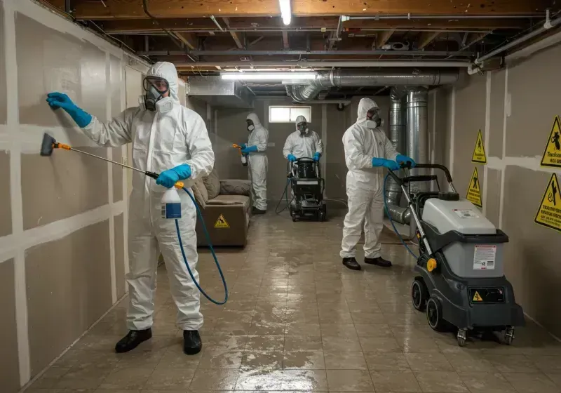 Basement Moisture Removal and Structural Drying process in Concord, MI